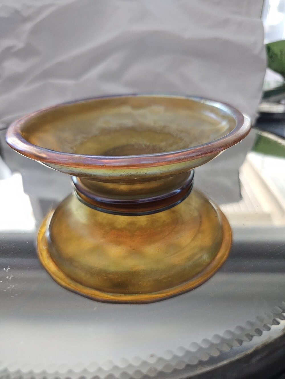 TIFFANY Gold Favrile Low BOWL